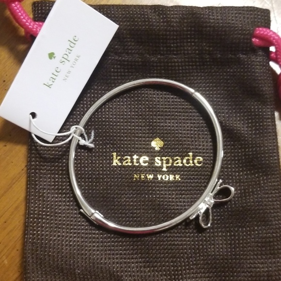 kate spade Jewelry - Kate Spade Silver "Love Notes" Hinged Bracelet